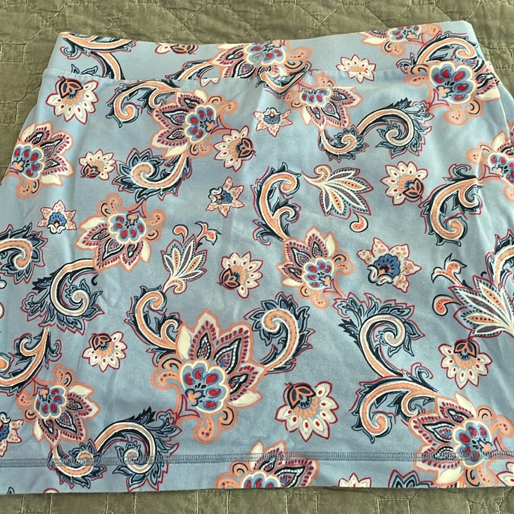 Ladies skirt blue paisley with pink petite large - Picture 4 of 5